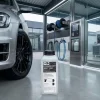 Кондиціонер для гуми та чорніння шин TED Professional біля автомобіля в професійній дітейлінг-студії.