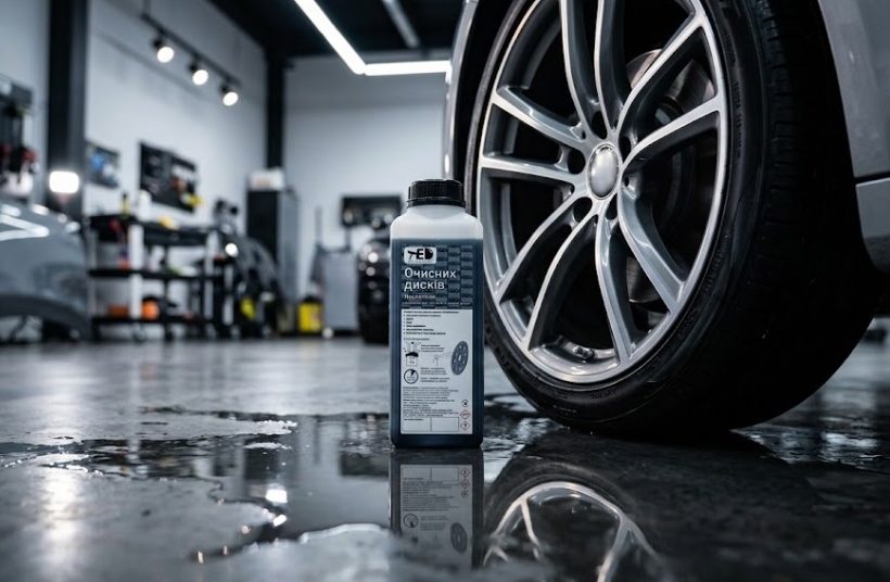 Professional cleaning of car alloy wheels using TED Professional acid cleaner at the detailing studio.