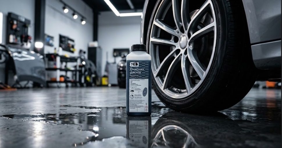 Professional cleaning of car alloy wheels using TED Professional acid cleaner at the detailing studio.